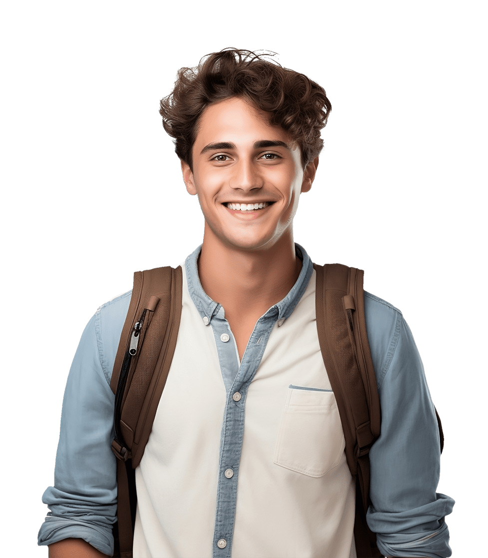 Male Student with Backpack